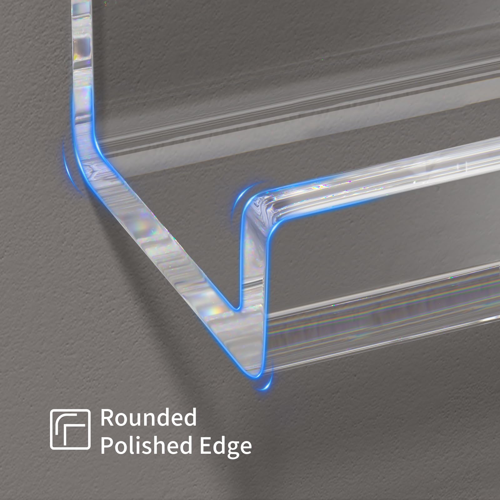 AITEE Vinyl Record Shelf Wall Mount: 6 Pack Acrylic Clear Floating Vnyl Shelves for Album LP Storage & Display - Image 4