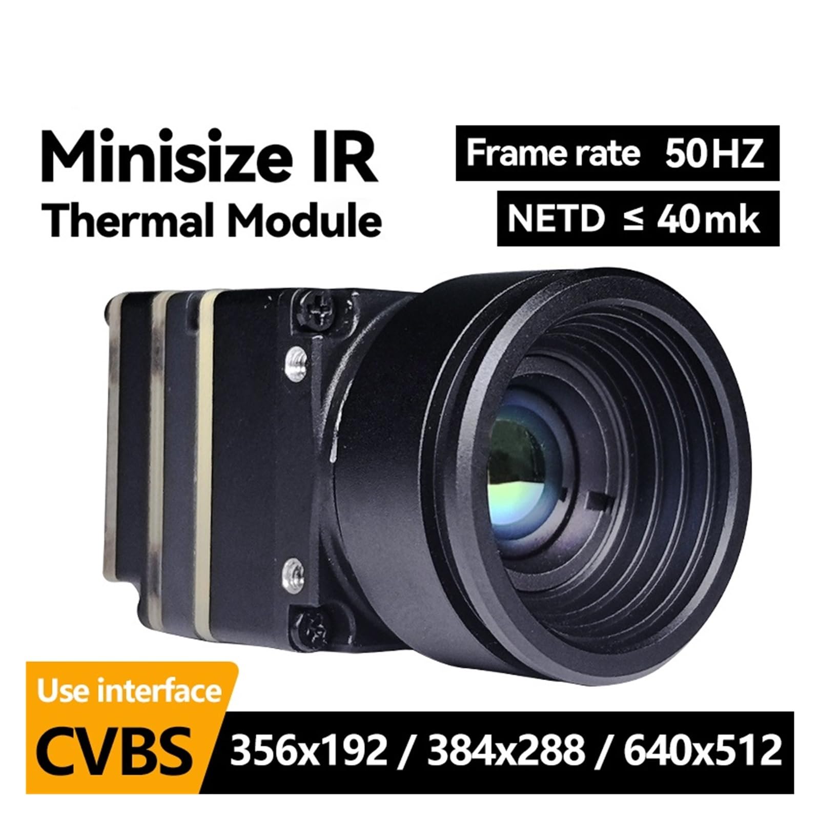 Wärmebildkamera Fpv 256/384/640, 9 mm, für FPV-Drohnen mit CVBS-Schnittstelle, Mikro-Imager-Modul (384 x 288, 9 mm CVBS)