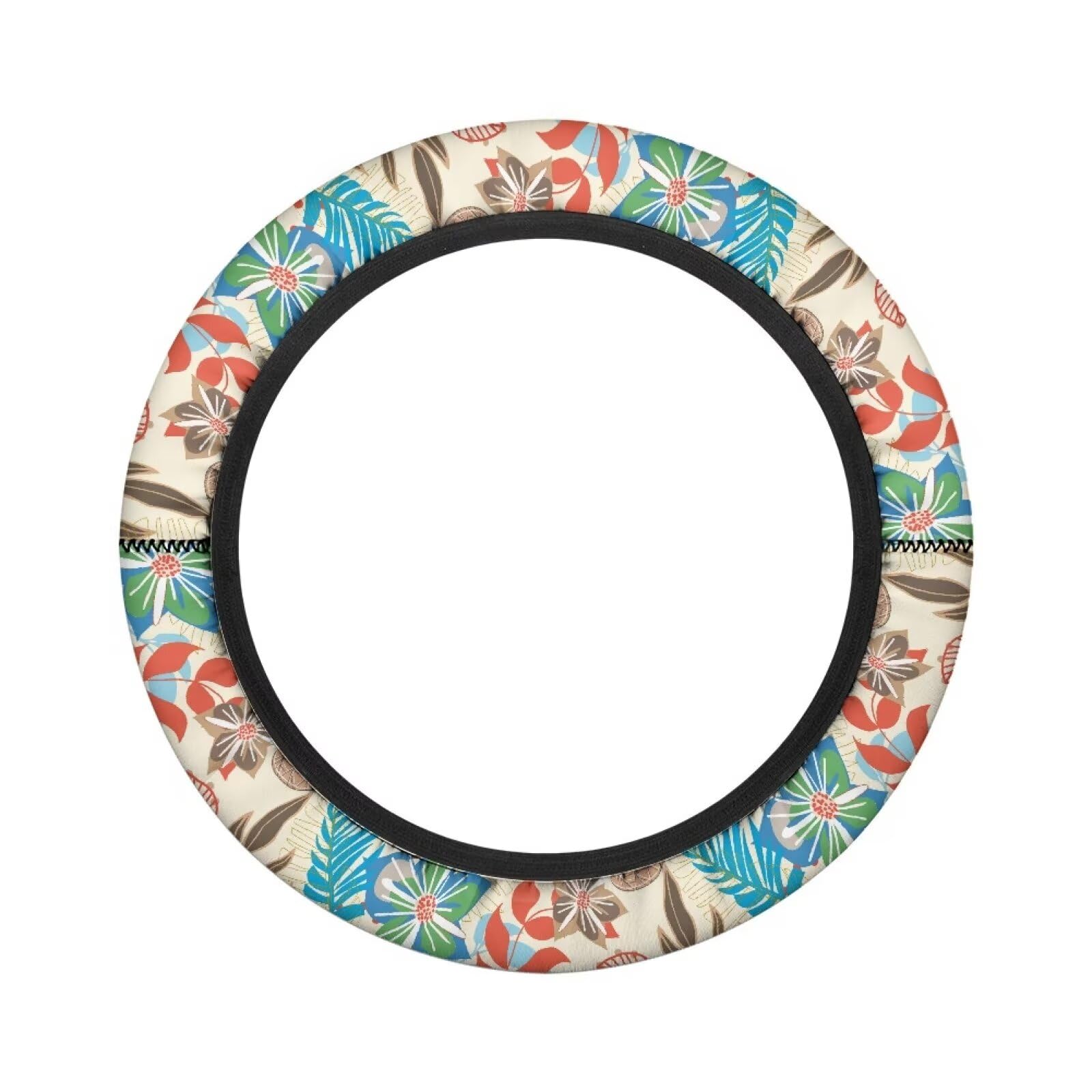 Boatee Floral Golf Cart Steering Wheel Cover 13 Inch Steering Wheel Covers for Club Car Steering Wheel Protector Universal Golf Cart Accessories Full Surround Steering Wheel Wrap Yellow