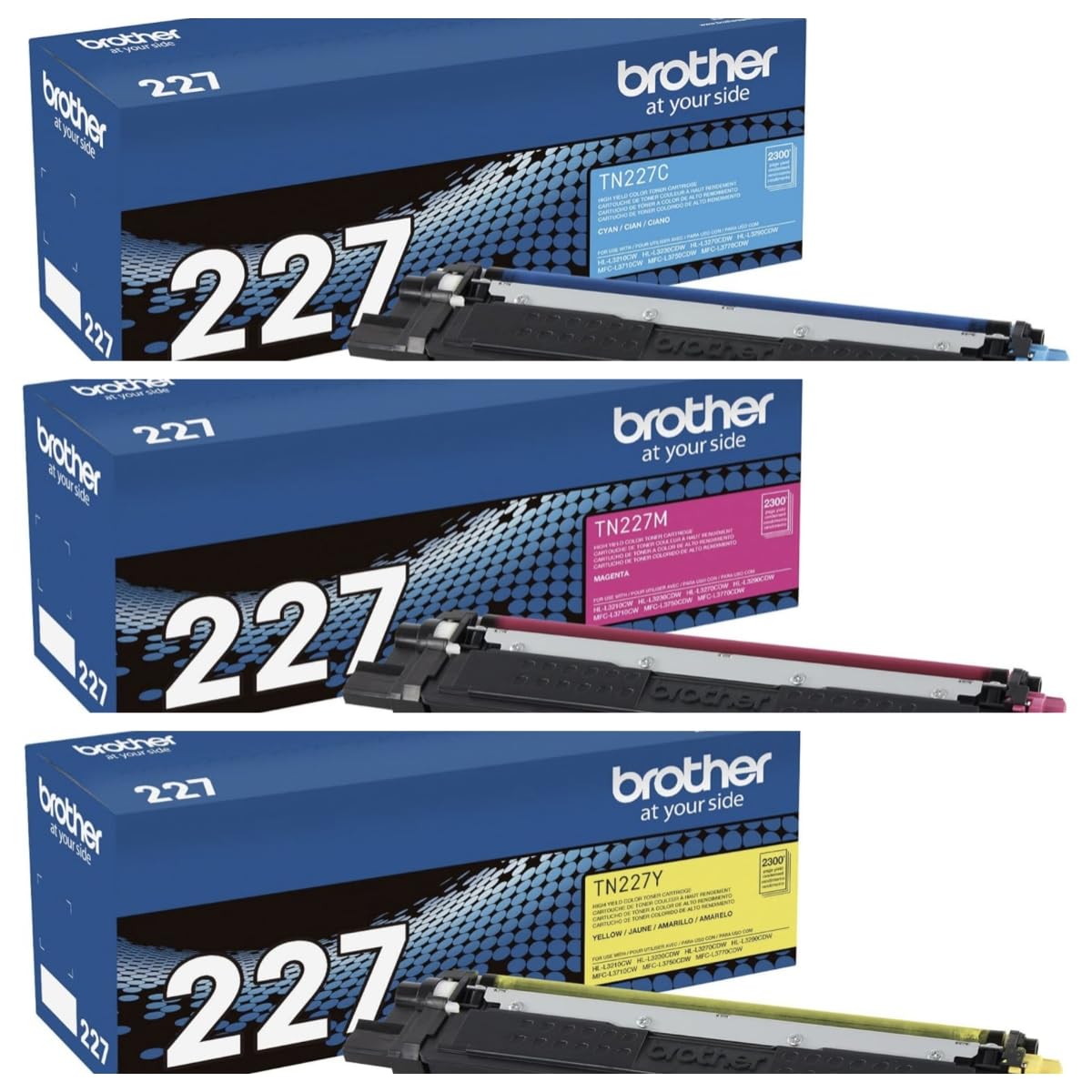 Amazon.com: Brother TN227(CMY) High Yield Color Toner Set Cyan
