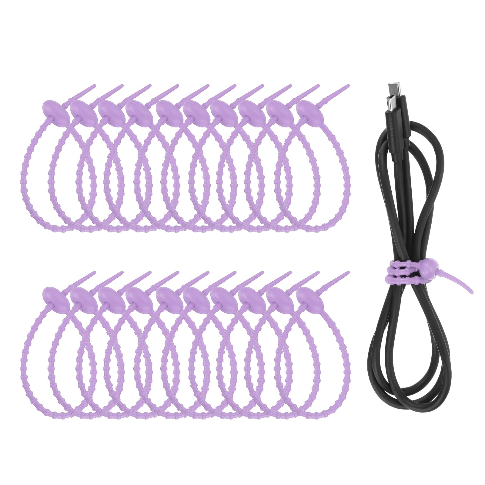 Attaches en silicone réutilisables uxcell 21,6 cm : lot de liens pour sachet alimentaire et câble