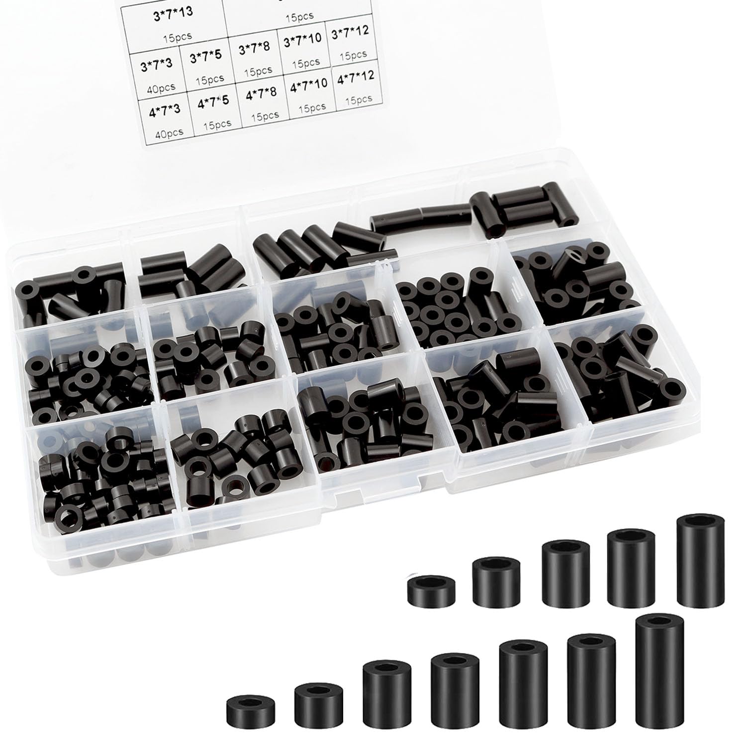 Electrical Outlet Screws Spacer DZS ELEC 230PCS M3 and M4 Black Nylon