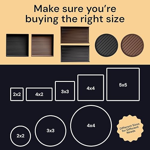 Miniatura 5 de CasterMaster Almohadillas antideslizantes de goma rectangulares para muebles, 2 x 4 pulgadas, color marrón, paquete de 4, protectores de suelo