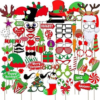 82 Pièces Noël Photo Booth Selfie Décoration Cadre Props Santa Hat Masques Partie Drôle DIY Kit pour Noël Événement De Noël Faveurs Partie De Mariage Art Artisanat Fournitures Accessoires