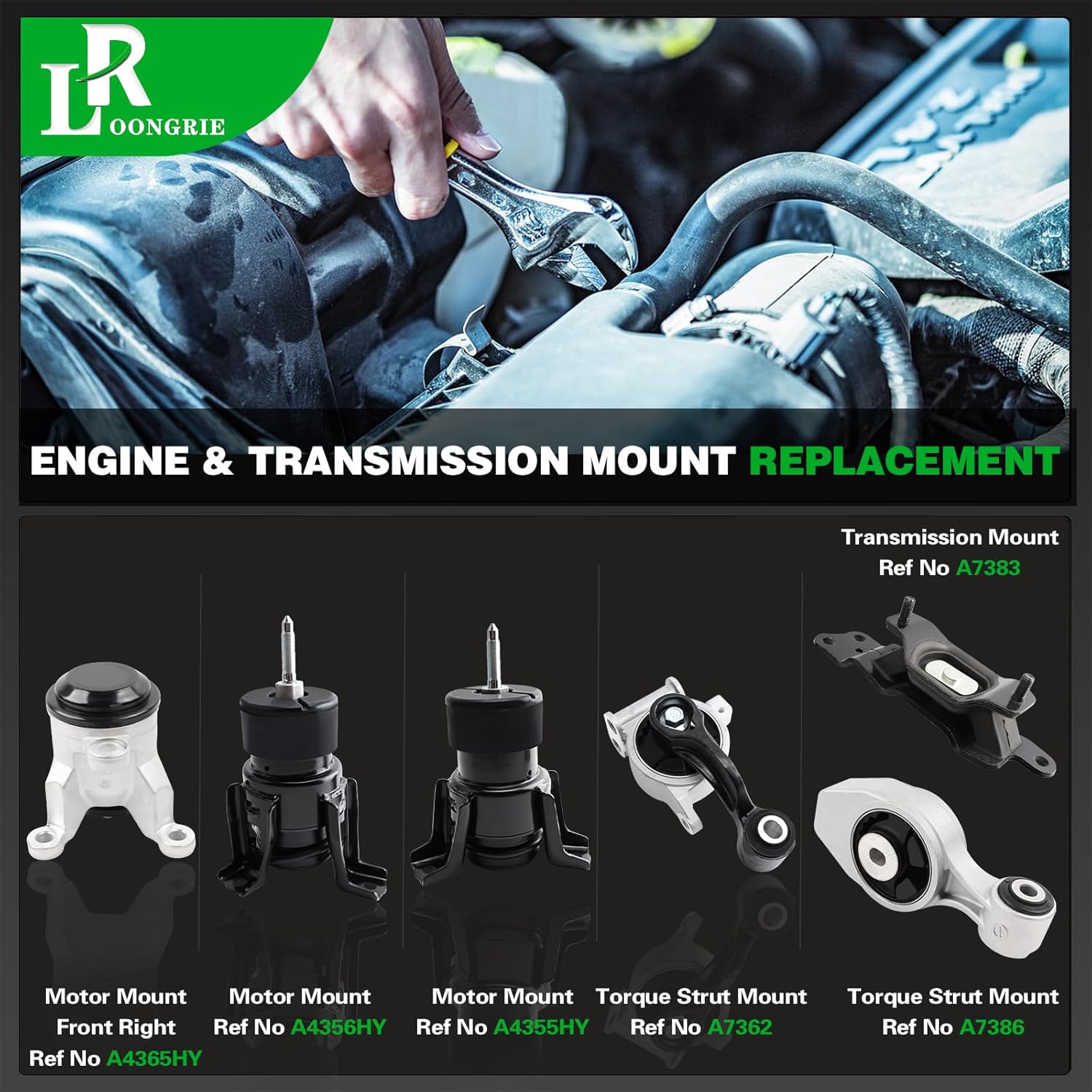 Engine Motor Mount and Transmission Mount kit Compatible with Altima 2013-2017 & Maxima 2015-2023 3.5L V6 Engine Automatic CVT Trans,Replace OE A4355HY A4365HY A4356HY A7362 A7386 A7383 6pcs