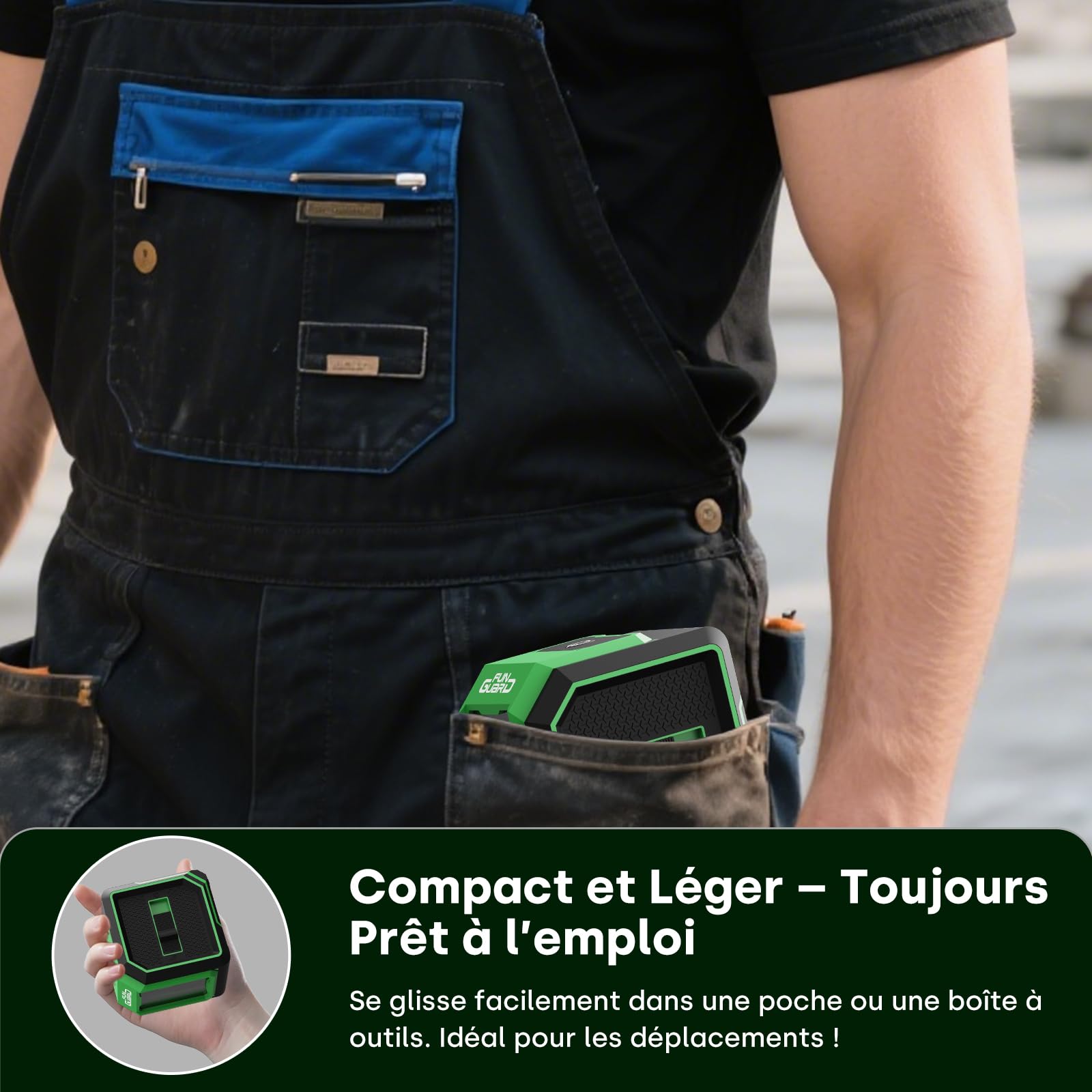 Niveau Laser Vert avec trépied, Autonivelant, 2 x AA piles | 30M Horizontal/Vertical Lignes, IP54 pour Les Chantiers,Décoration d'intérieur, DIY