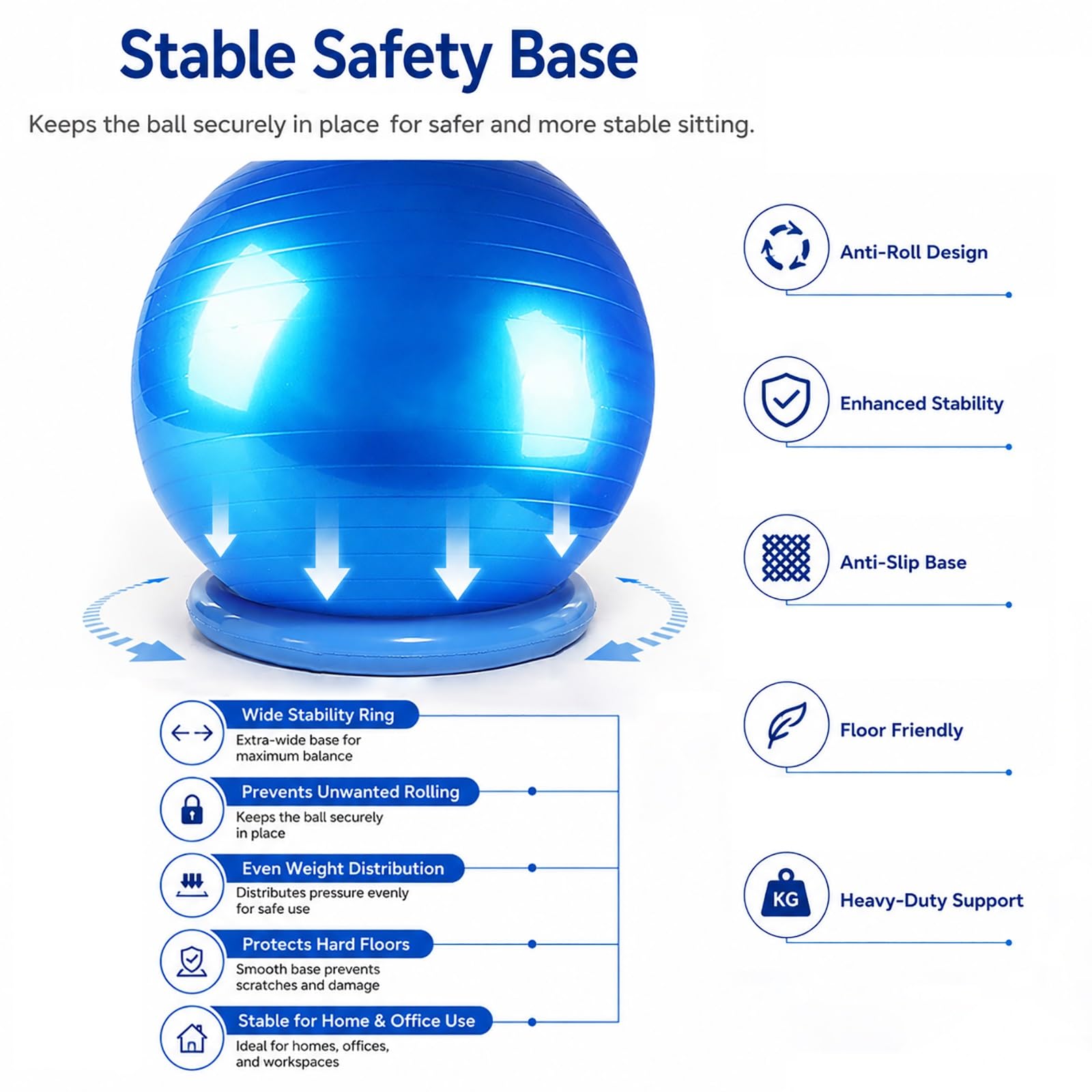SRNSAEB Sedia a Sfera Sedia A Sfera Gonfiabile Ergonomica Per Seduta Attiva, Seduta Con Palla