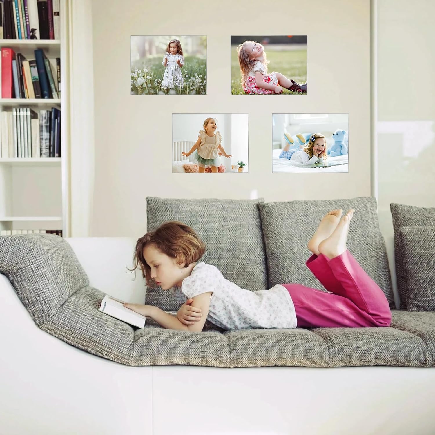 5x7 Acrylic Picture Frames Set of 6, Clear Photo Frame for Wall with Tape, Clear Picture Photo Frames 5x7 for Home, School, Office - Horizontal - Image 7