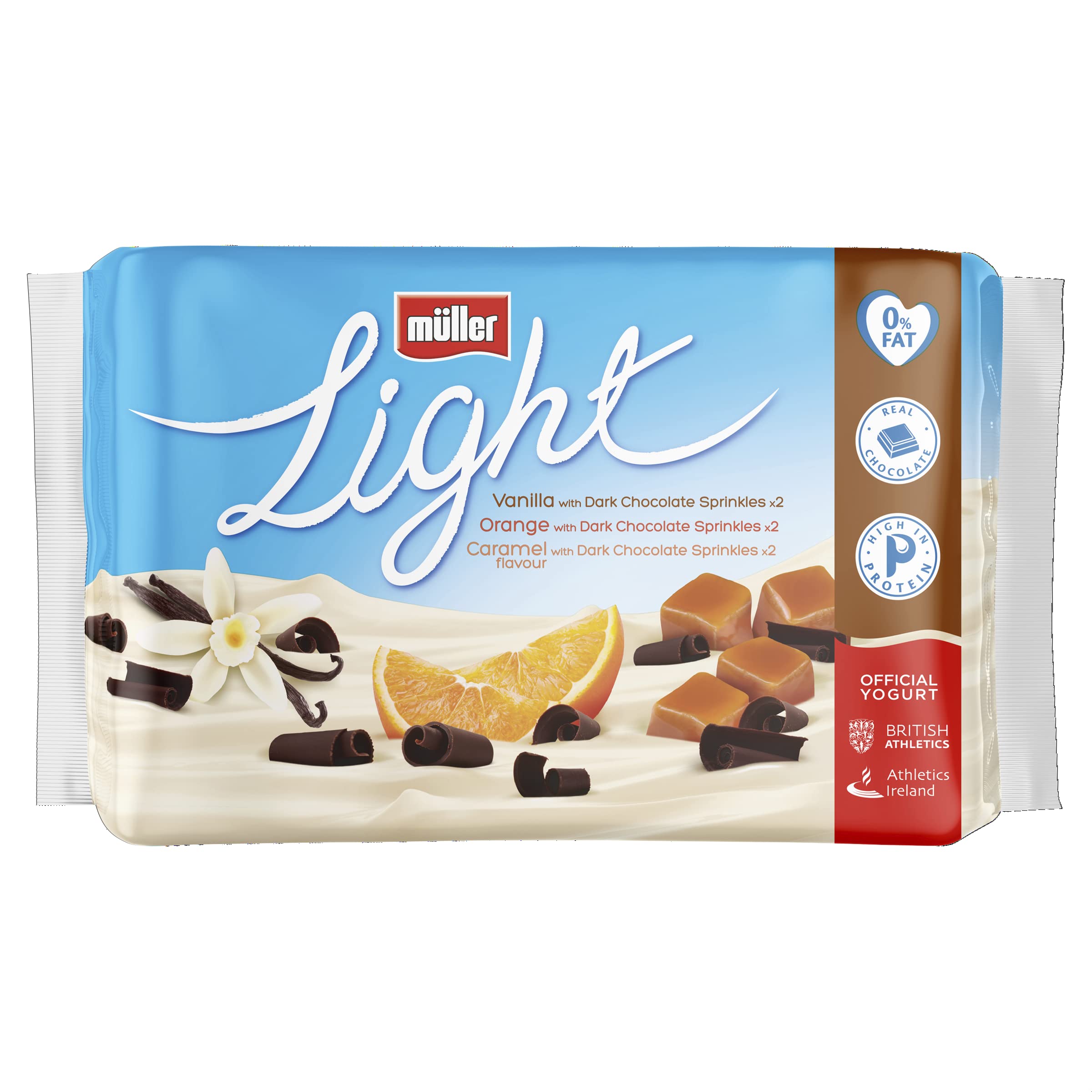 Light Fat Free Yogurt with Chocolate Sprinkles 6 x 140g