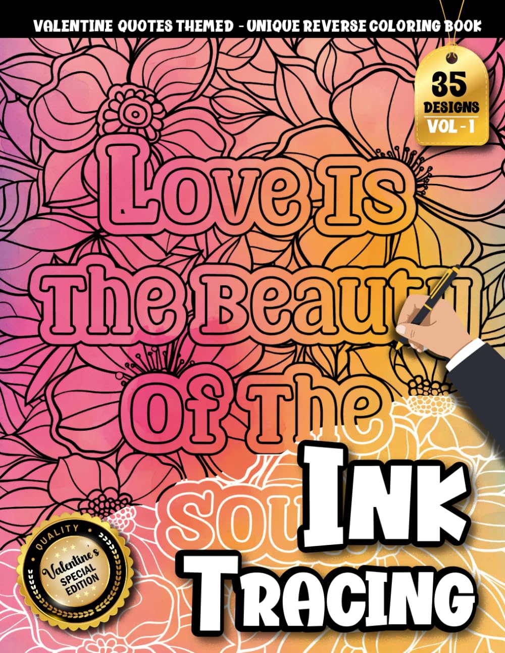 Ink Tracing Book For Adults: A Valentine Funny Quotes Reverse Coloring and Tracing Book for Adults for Stress Relief, Laughter, and Cozy Love (Cozy Valentine Tracing Series)
