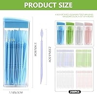 Vista 2 de Palillos de dientes de plástico cepillo interproximal desechable resistente de doble punta Dental Pick limpiador de higiene bucal herramienta