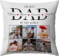 Vista 8 de Funda de almohada personalizada con collage de fotos, funda de almohada personalizada con imágenes de mascota, mamá, papá, ella, regalo del día