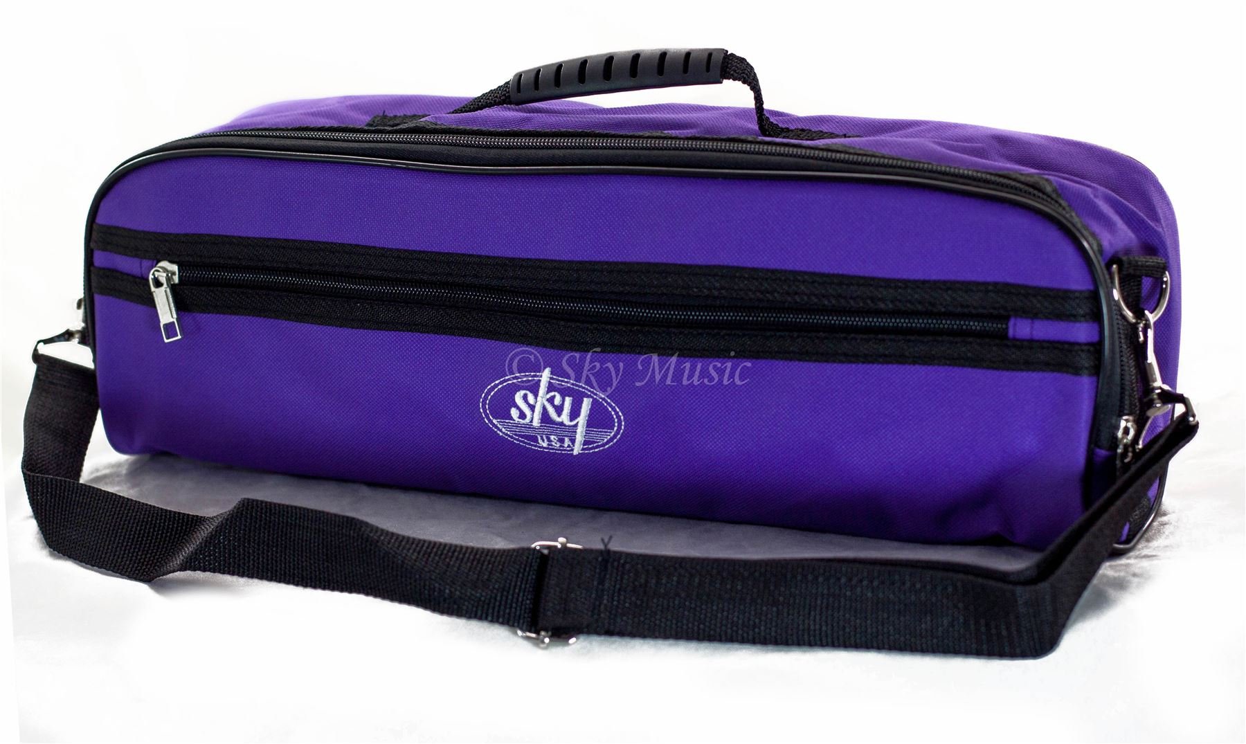 Sky Brand New C Flute Hard Case Cover w Side Pocket/Handle/Strap Purple Color