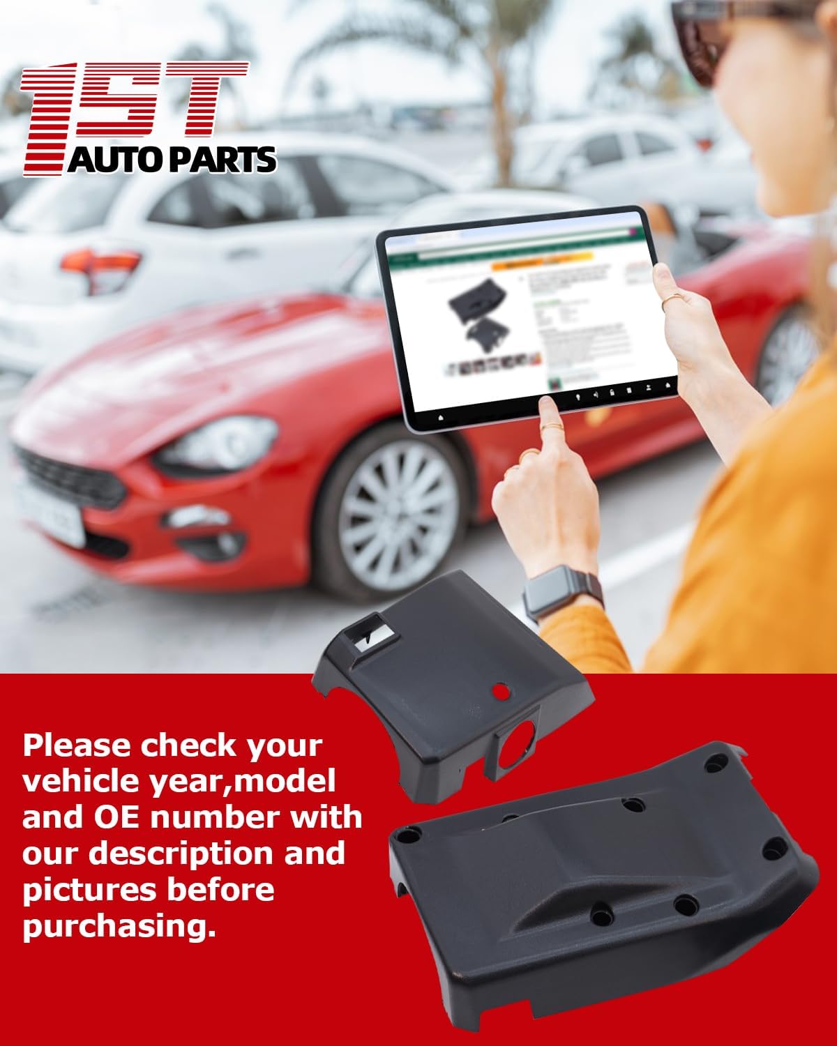 1ST Steering Column Cover Set No Tilt Kit for Toyota 4Runner 1986-1988, Pickup 1984-1988. Replace OE: 45286-35220 + 45287-35170