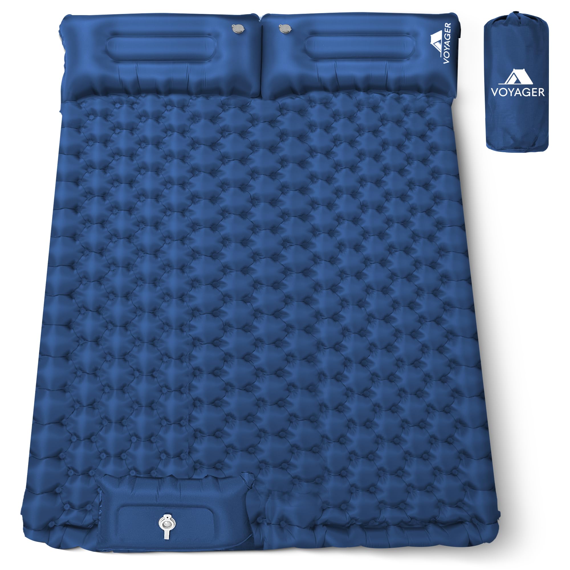 Voyager Double Ultralight Sleeping Pad, Durable 40D Nylon + TPU, Self-Inflating Camping Mat, Compact Inflatable Mattress for Camping, Hiking, Backpacking, Air Mats with Carry Bag, Sleeping Mats