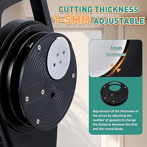 Miniatura 3 de Newhai Cortador de cebolleta comercial, cortador eléctrico de verduras para ajo, jengibre, chile, papa, pepino, 6000BPM, 200W, con 2 discos de hoja