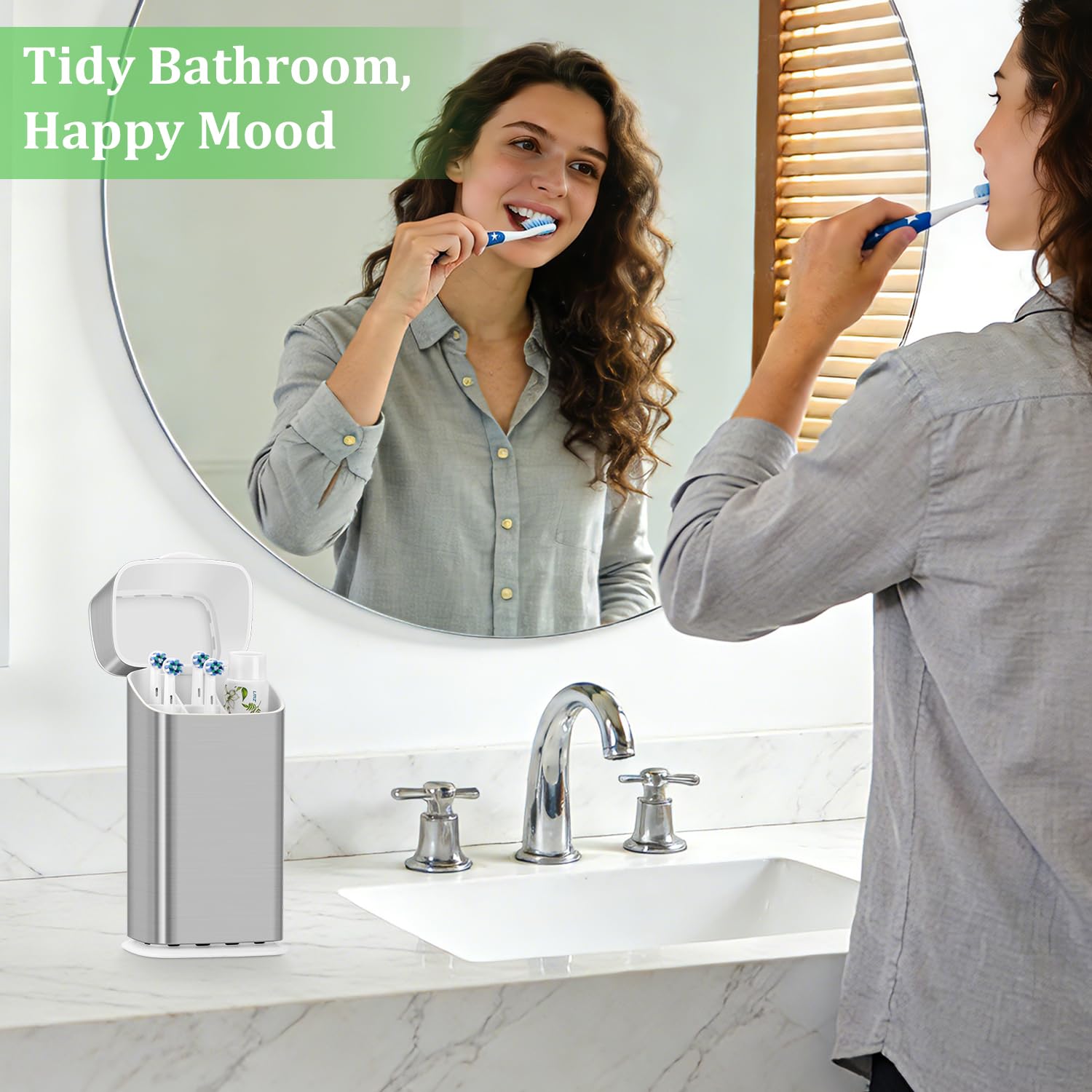 GFWARE Soporte para cepillo de dientes eléctrico con tapa, soporte para cepillo de dientes a prueba de polvo para baño, pasta de dientes cubierta y soporte para cepillo de dientes con drenaje