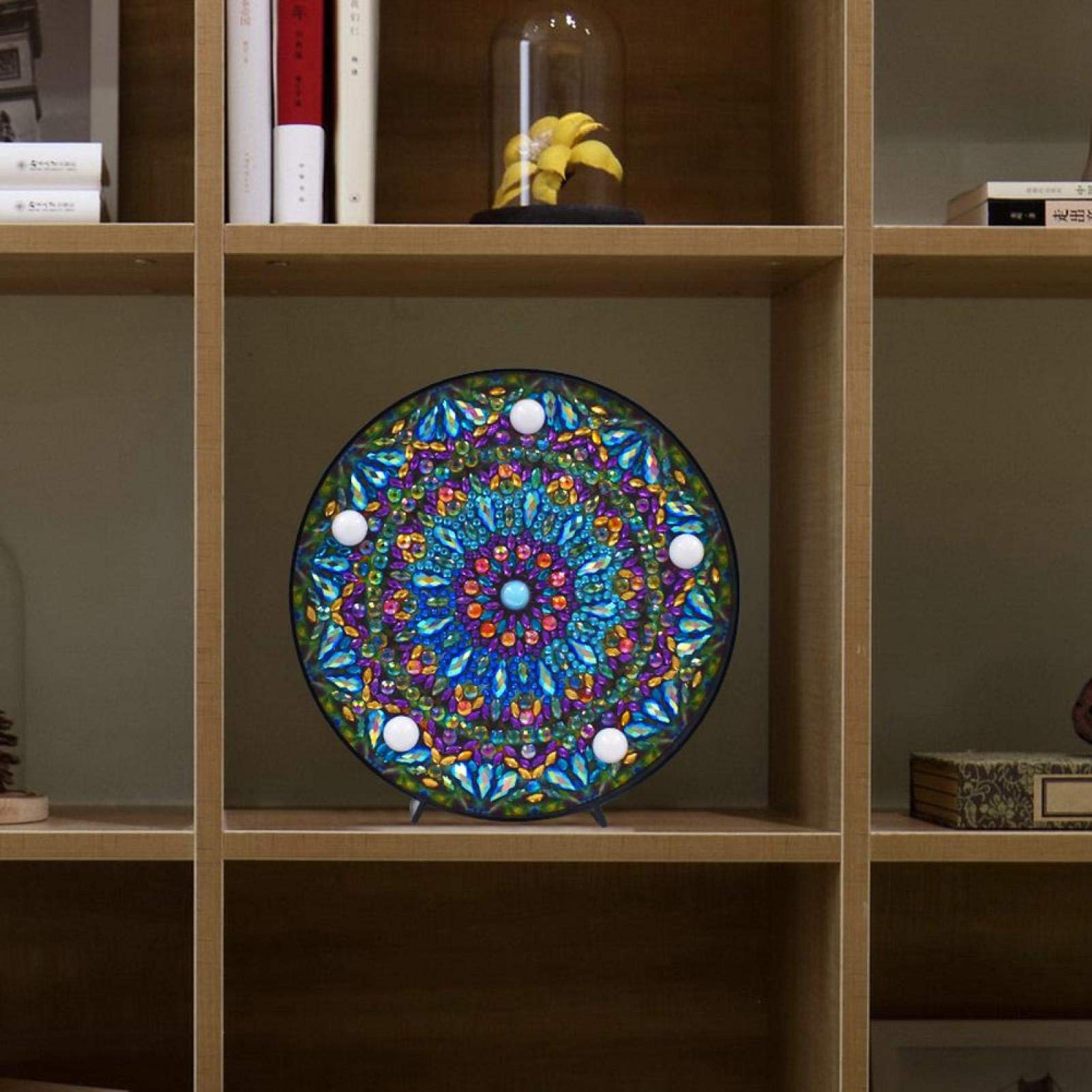 banapoy Pittura Diamante Fai da Te, Kit di Fai da Te Fatto A Mano Tridimensionale Decorare La Casa Arti Mestiere per Lampada da Comodino