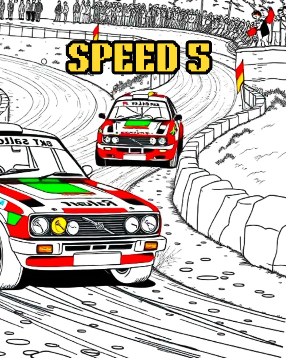 SPEED 5: A colouring book dedicated to the thrilling world of rally racing cars!