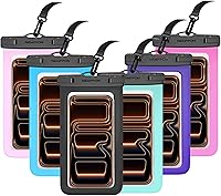 Vista 19 de Paquete de 4 bolsas flotantes impermeables para teléfono, protector flotante transparente con cordón, funda universal grande flotante a prueba