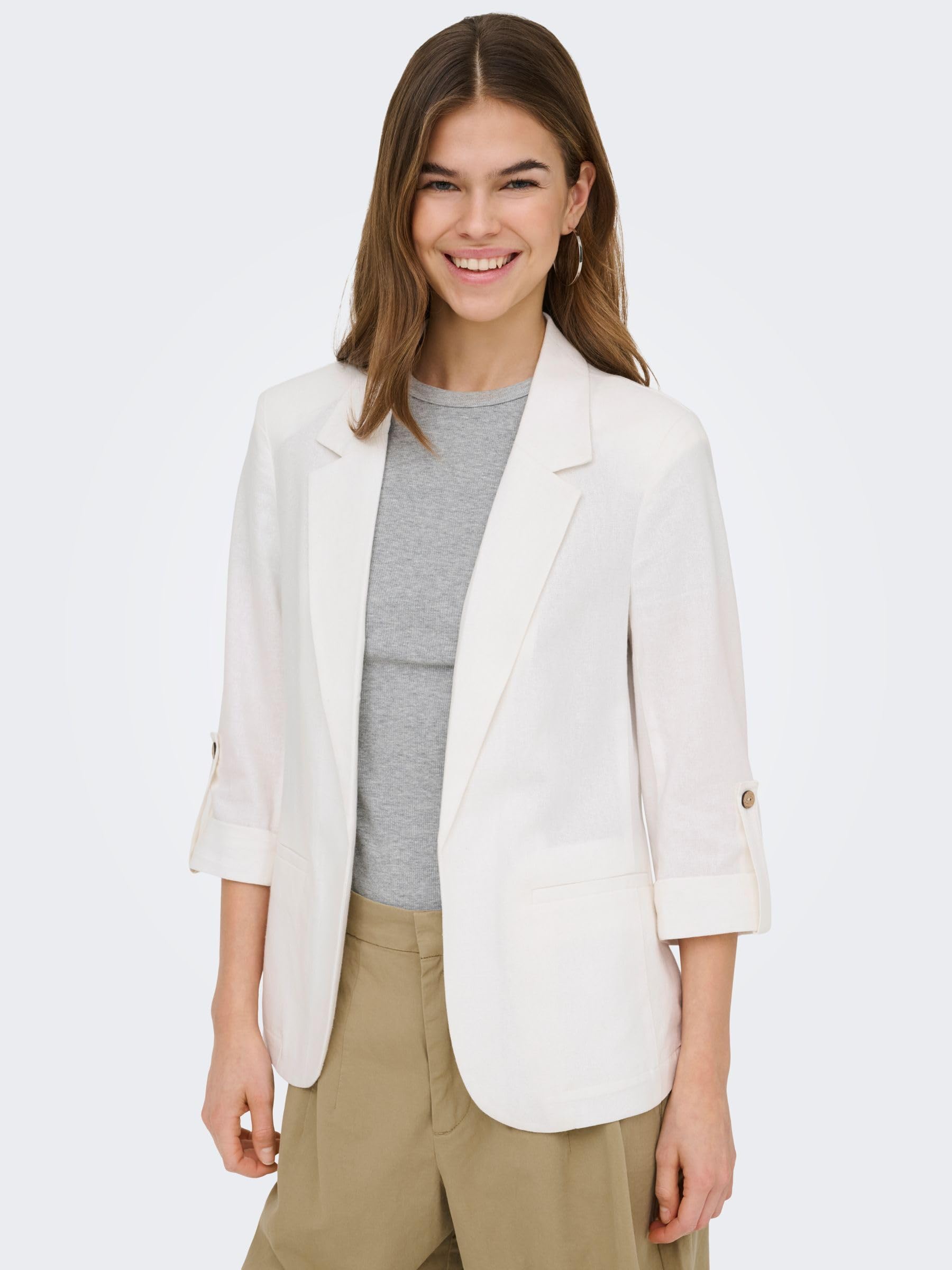 Onlgoa 3/4 Unline Linen Bl Blazer CC TLR, Ballerino di Nuvola, 40