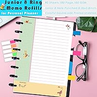 Vista 6 de Rancco Junior Cornell - Papel para cuaderno, 180 páginas, perforado para 8 anillas, insertos de papel de disco de media carta con pestañas