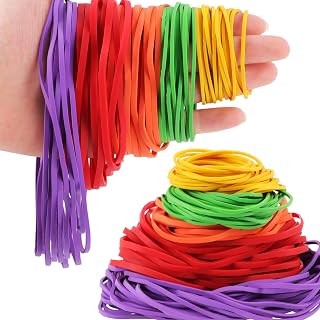 220 Pcs Rubber Bands, Assorted Sizes, Multicolour, Home Office Pack | Strong Elastic Loops, 0.5 lb Pack, Size 16, 19, 33, 117, 4.8 x 0.12 In, for School, Bank Supplies, Craft, Files, Packaging