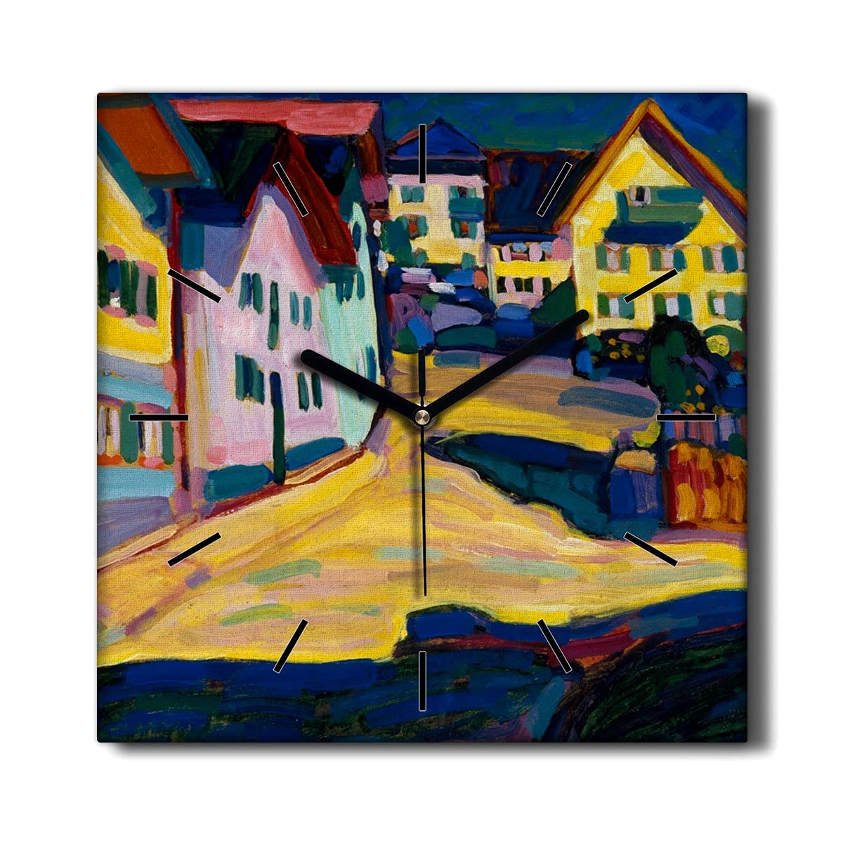 Horloge sur toile décoration murale salon pour ambiance Murnau apaisante