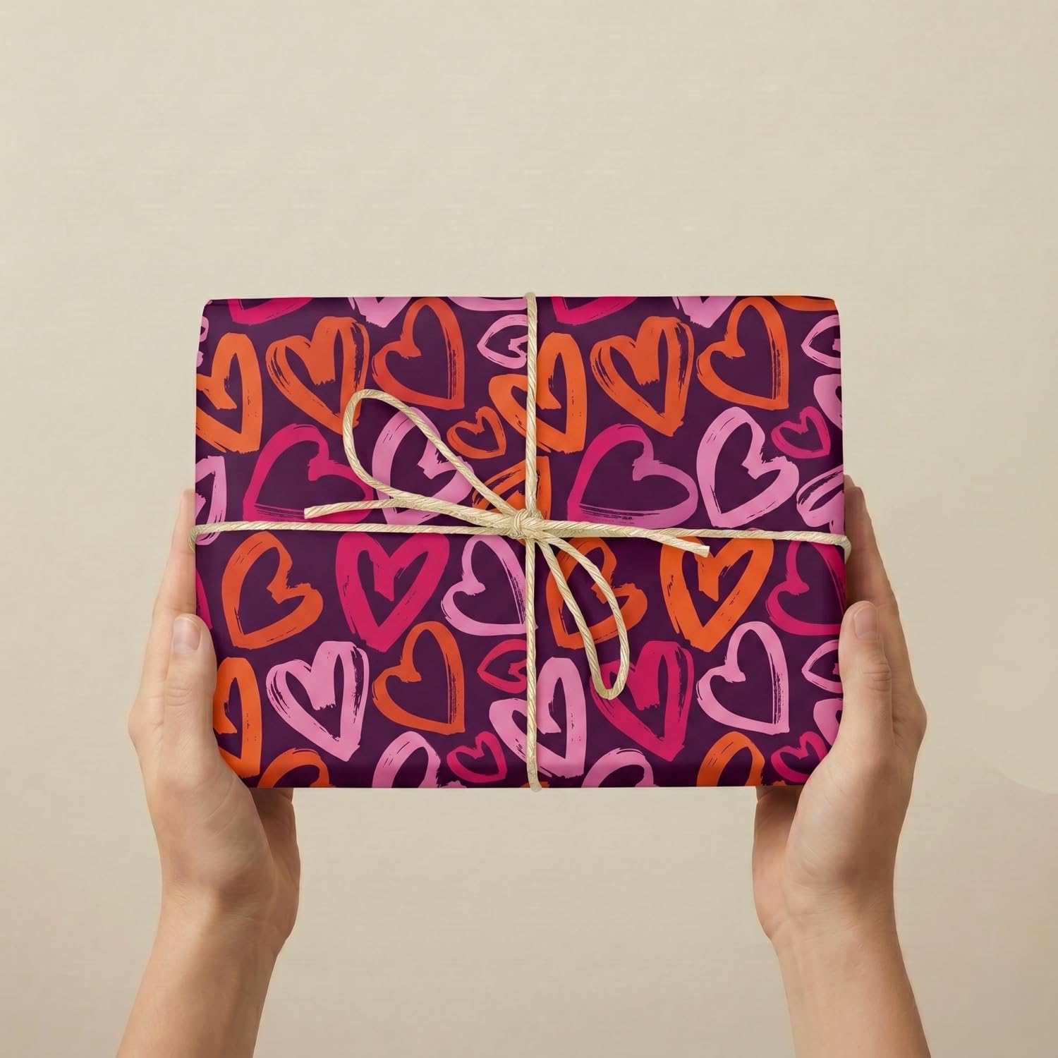 Geschenkpapier, große Rolle, 62 cm x 100 m • Herzen B • Ideal für: Geschäfte, Geschenkverpackungen, Geburtstage, Babypartys, Hochzeiten, Dekoration [FP Partys]