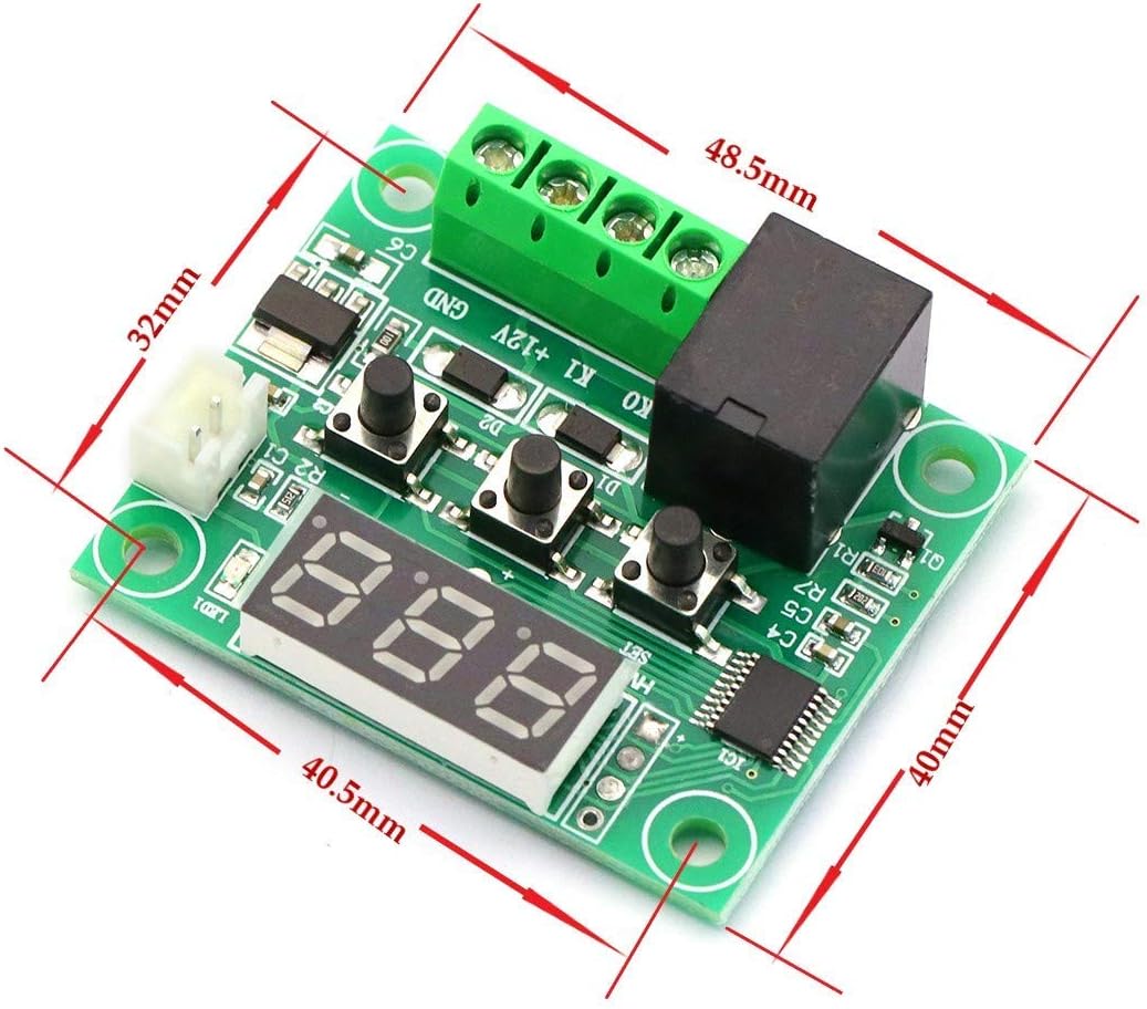Greluma Temperature Controller Module with dimensions labeled