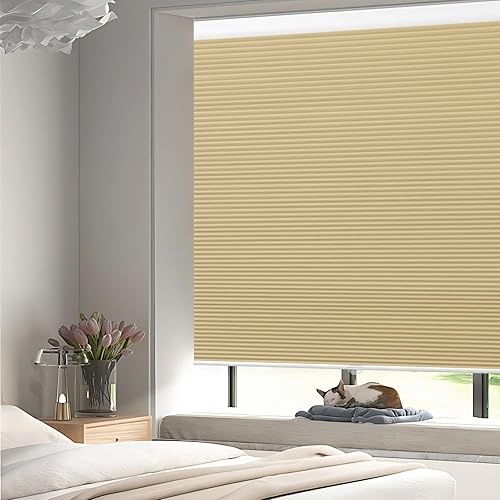 Miniatura 7 de Grandekor Persianas celulares inalámbricas, opacas de panal de 27 x 64 pulgadas, con aislamiento térmico, persianas extraíbles para dormitorio,