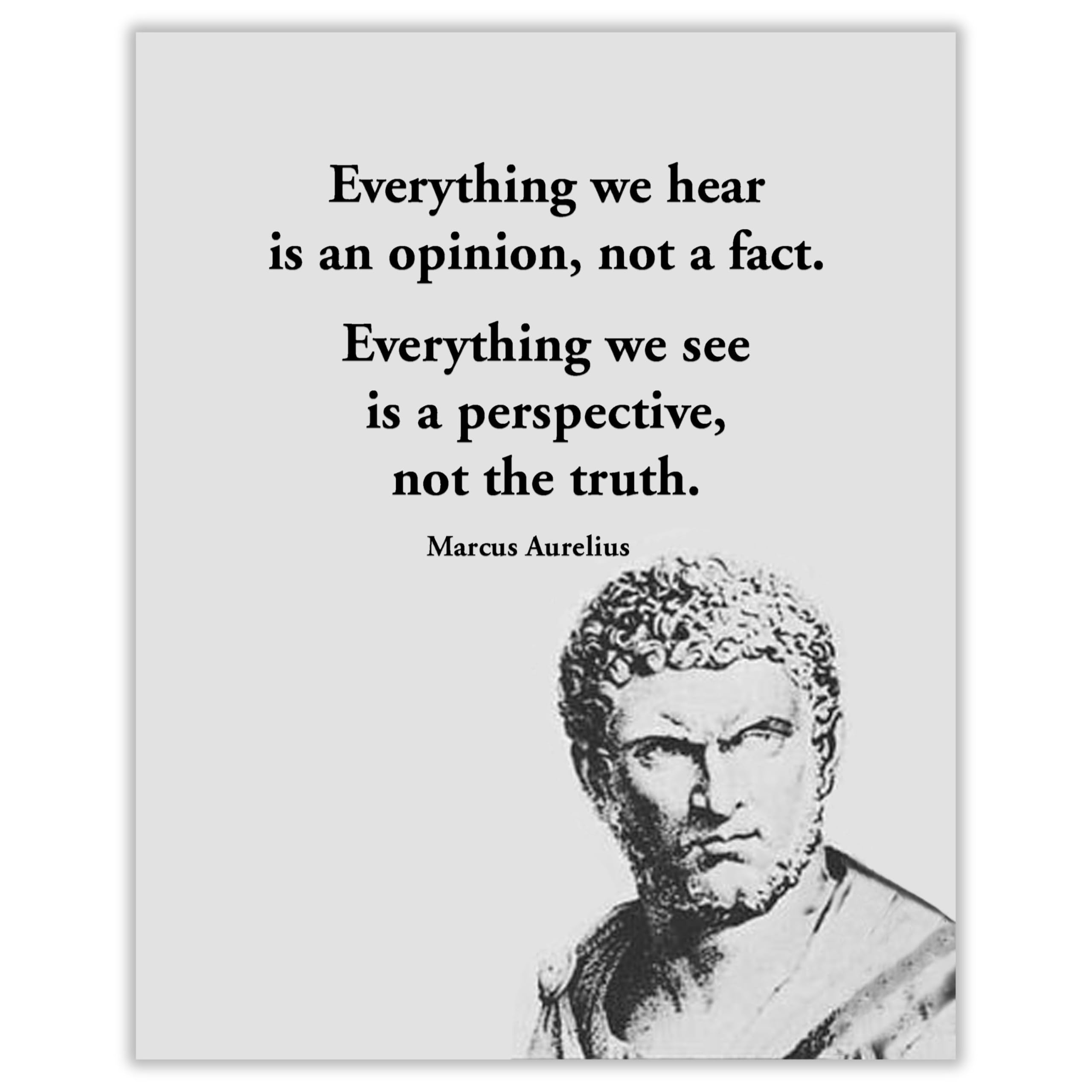 Inspirational Wall Art – Marcus Aurelius Quote Sculpture Print – 8x10 Unframed – Vintage Motivational Stoic Philosophy Wall Decor for Living Room, Office, Bedroom or Home, Positive Mindset Artwork