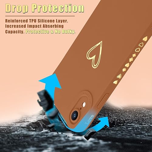 Miniatura 6 de Teageo Funda compatible con iPhone XR de 6.1 pulgadas para mujeres y niñas, lindo corazón de amor de lujo funda protectora suave antiarañazos para