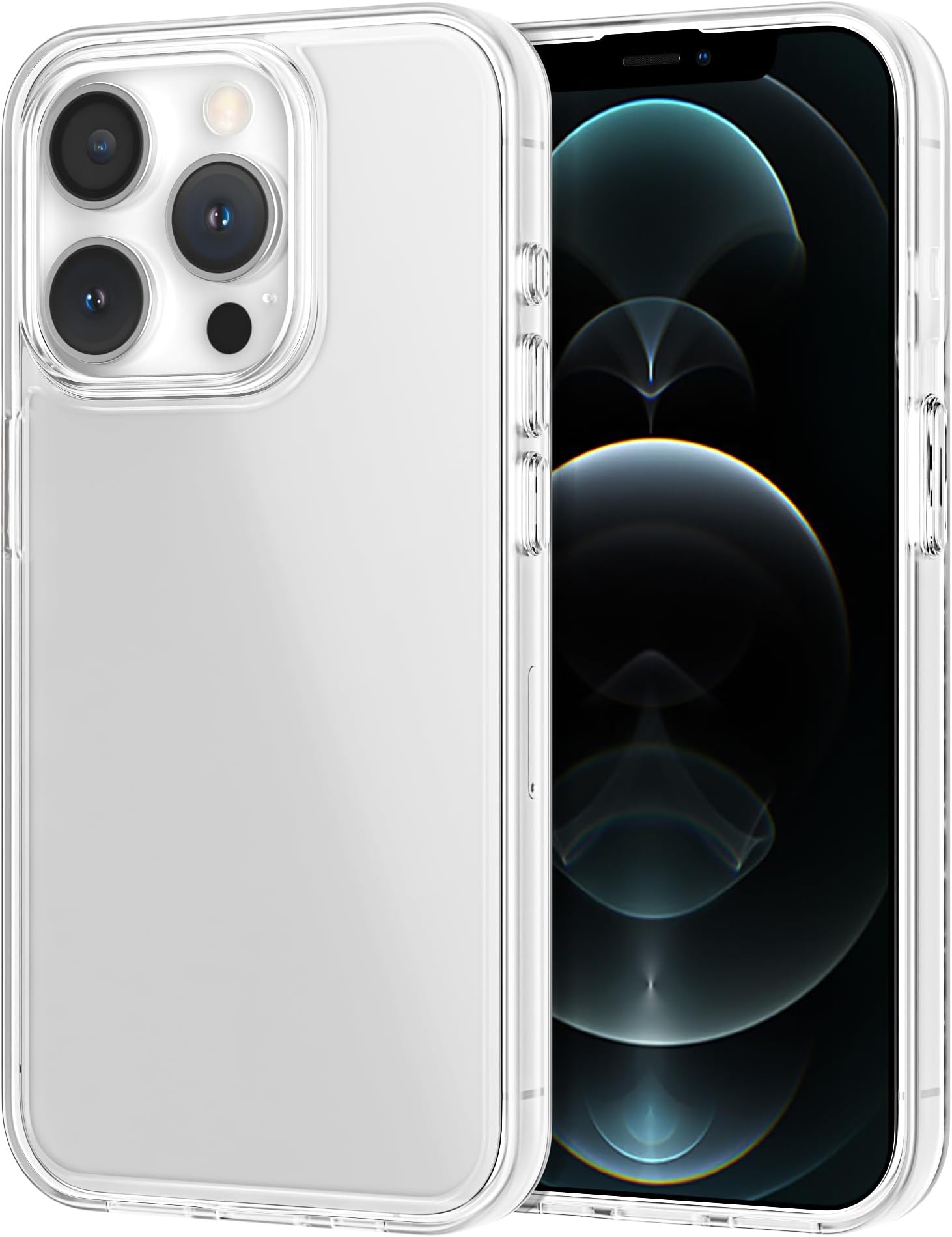 CooldenCompatible with iPhone 12 Pro Max Hybrid Clear Phone Case, Heavy Duty Protective Dual Layer Shockproof Case with Hard PC Bumper Soft TPU Back Compatible with iPhone 12 Pro Max 6.7 Transparent