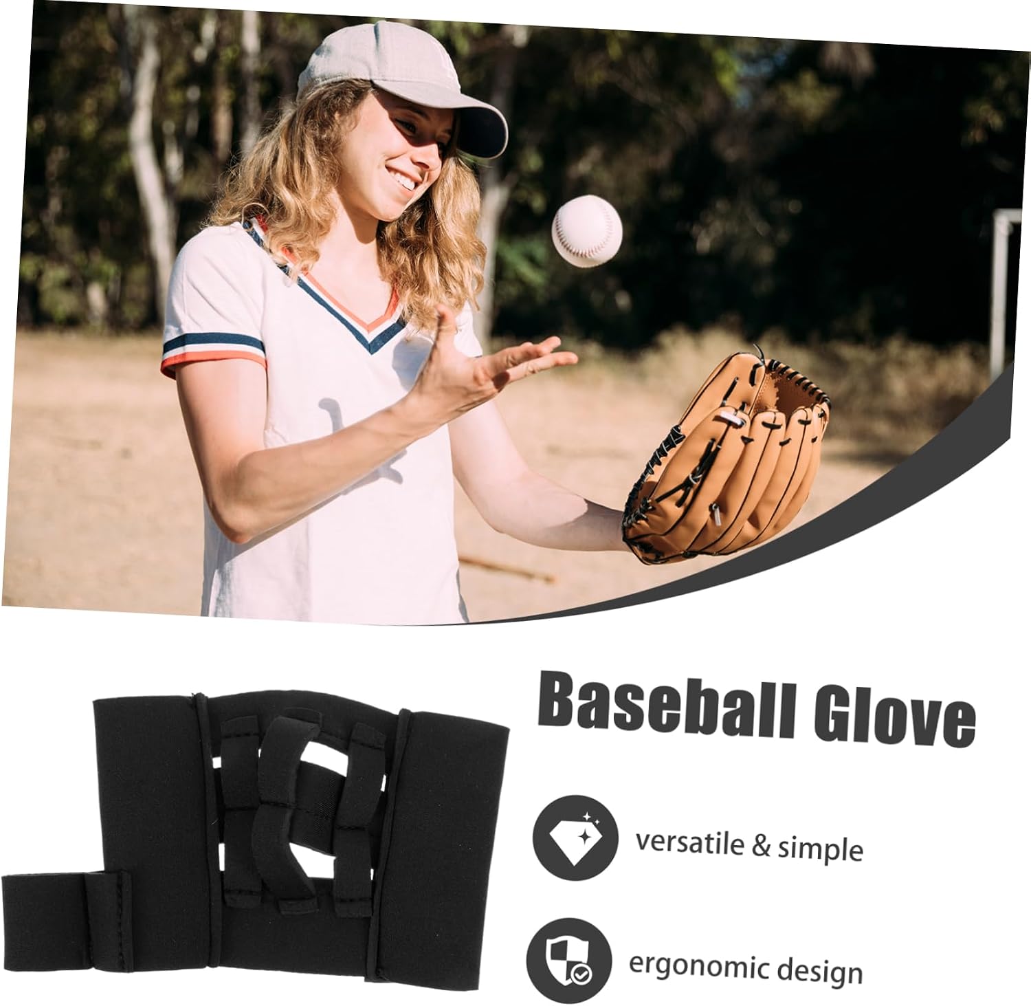 Youth Baseball Glove Mini Training Mitt Softball Catcher's Glove Reusable Golf Training Equipment Right-Handed for Practice and Youth Players