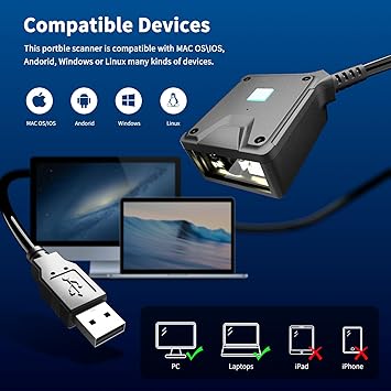 NetumScan 2D Embedded Fixed Barcode Scanner Scan Engine, Industrial Grade 1D 2D QR Barcode Reader, Automatic Induction Scanning,USB Port Suitable for Self-Service Terminals and Factory Assembly Lines