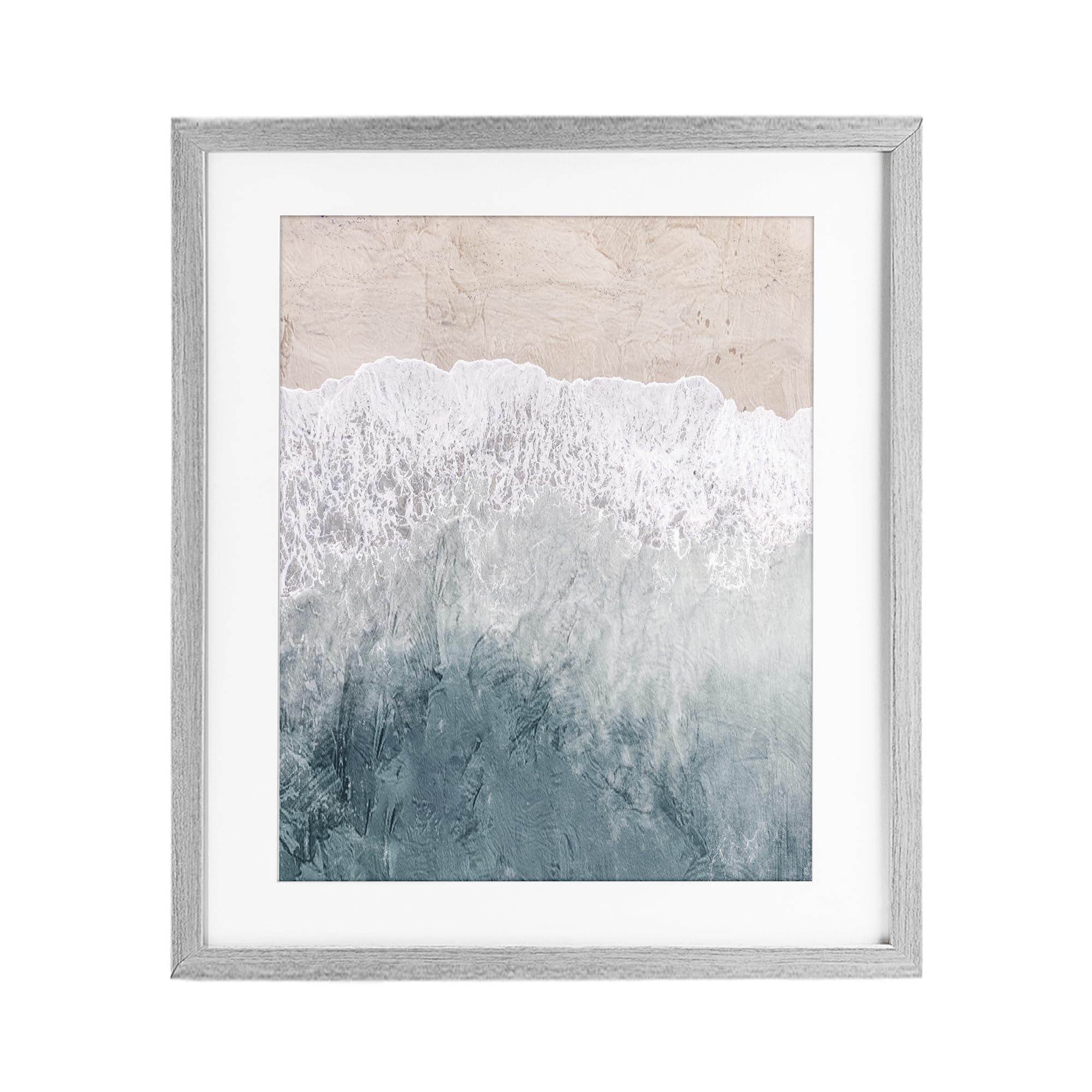 Stupell Industries Farmhouse Gray (Textured) 'Beach Top Shore'| Framed Print Under Glass
