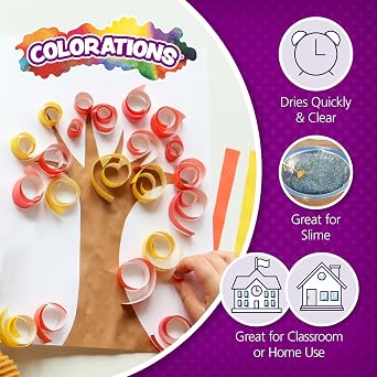 Colorations Washable Clear Glue, 1 Gallon, Non-Toxic, Great for Slime | Dries Clear, Bulk School and Scrapbook Supplies - Classroom Must Haves