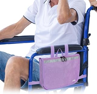 supregear Wheelchair Carry Bag - Accessories Pouch for Rollator, Walkers, Power Wheel Chairs and Knee Scooters - Side Armrest Storage Organizer for Elderly Seniors - Lightweight Portable Travel Tote