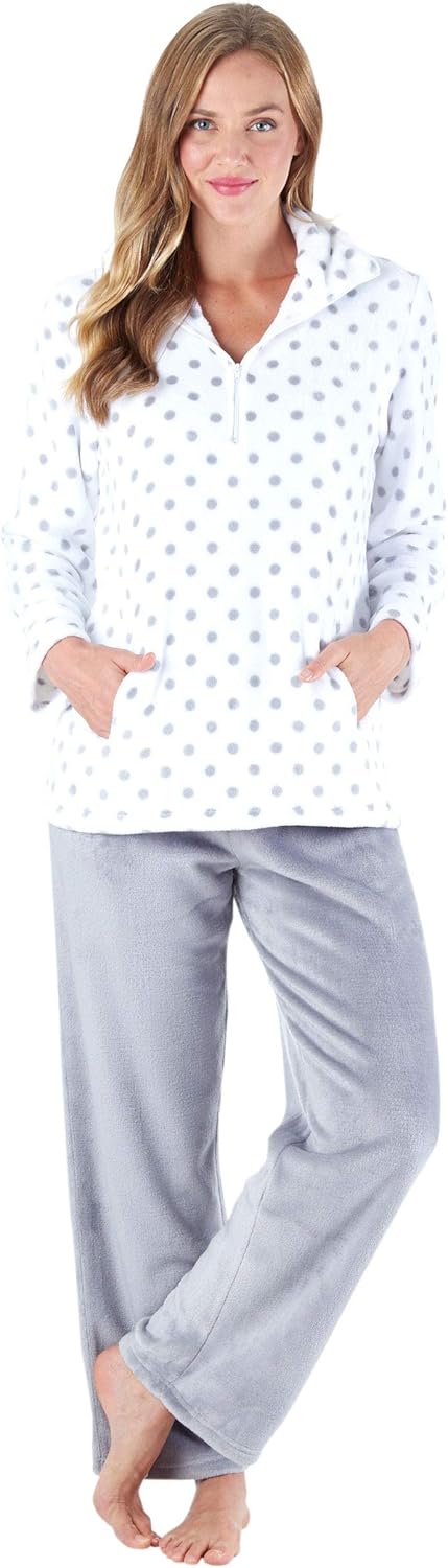 Button up fleece pyjamas Clearance