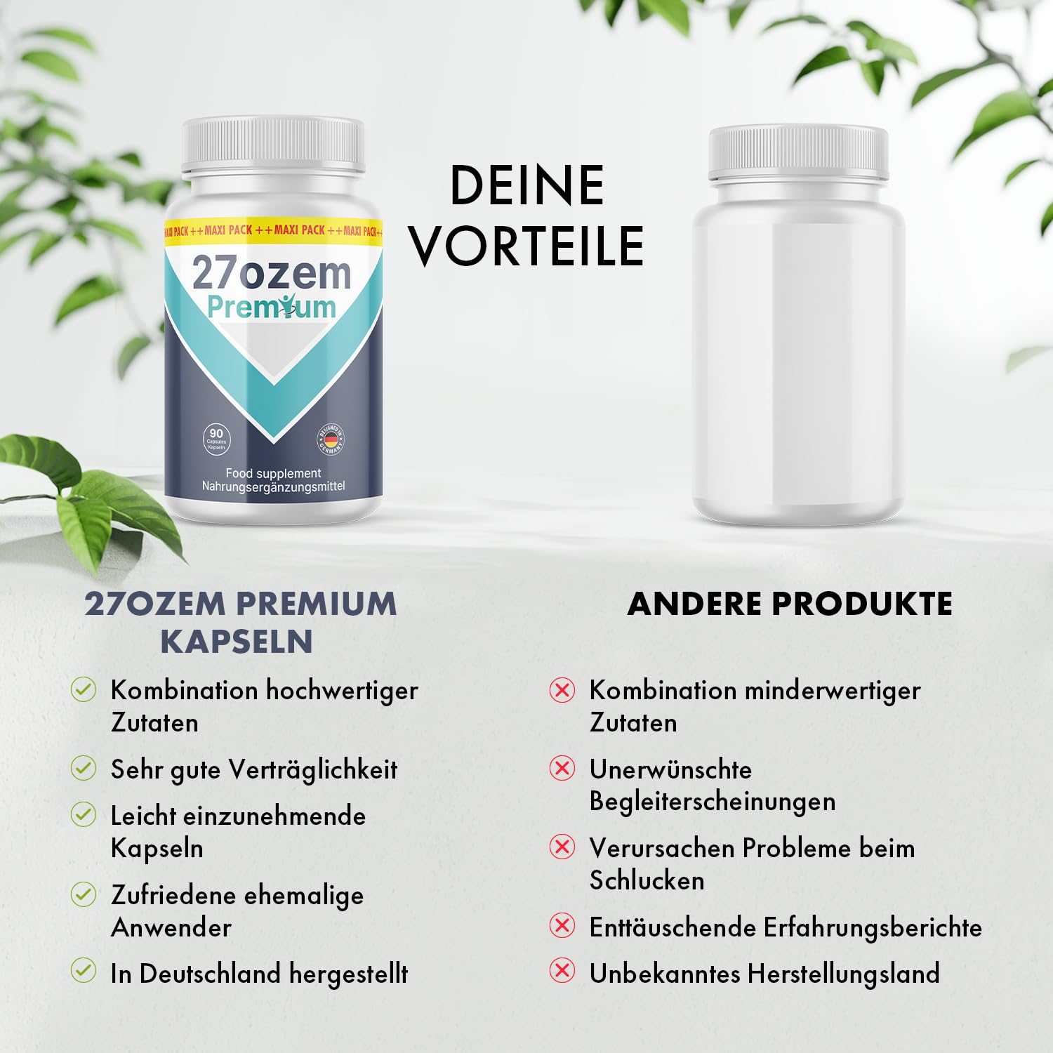 ozem 27 premium Kapseln | Mit wertvollen Inhaltsstoffe | 90 Kapseln