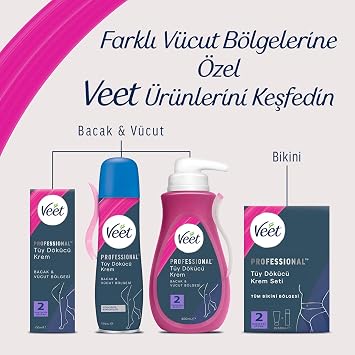 Veet Professional Bikini Bölgesi Tüy Dökücü Krem Seti (50 ml + 50 ml)