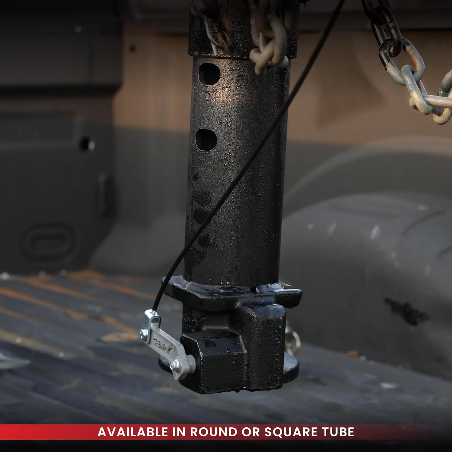 GEN-Y Hitch Gooseneck Static Hitch with SnapLatch Coupler - 2 5/16" Coupler, 4" Round Tube, 8,500 lbs Tongue Weight, 30,000 lbs Towing Capacity, Black