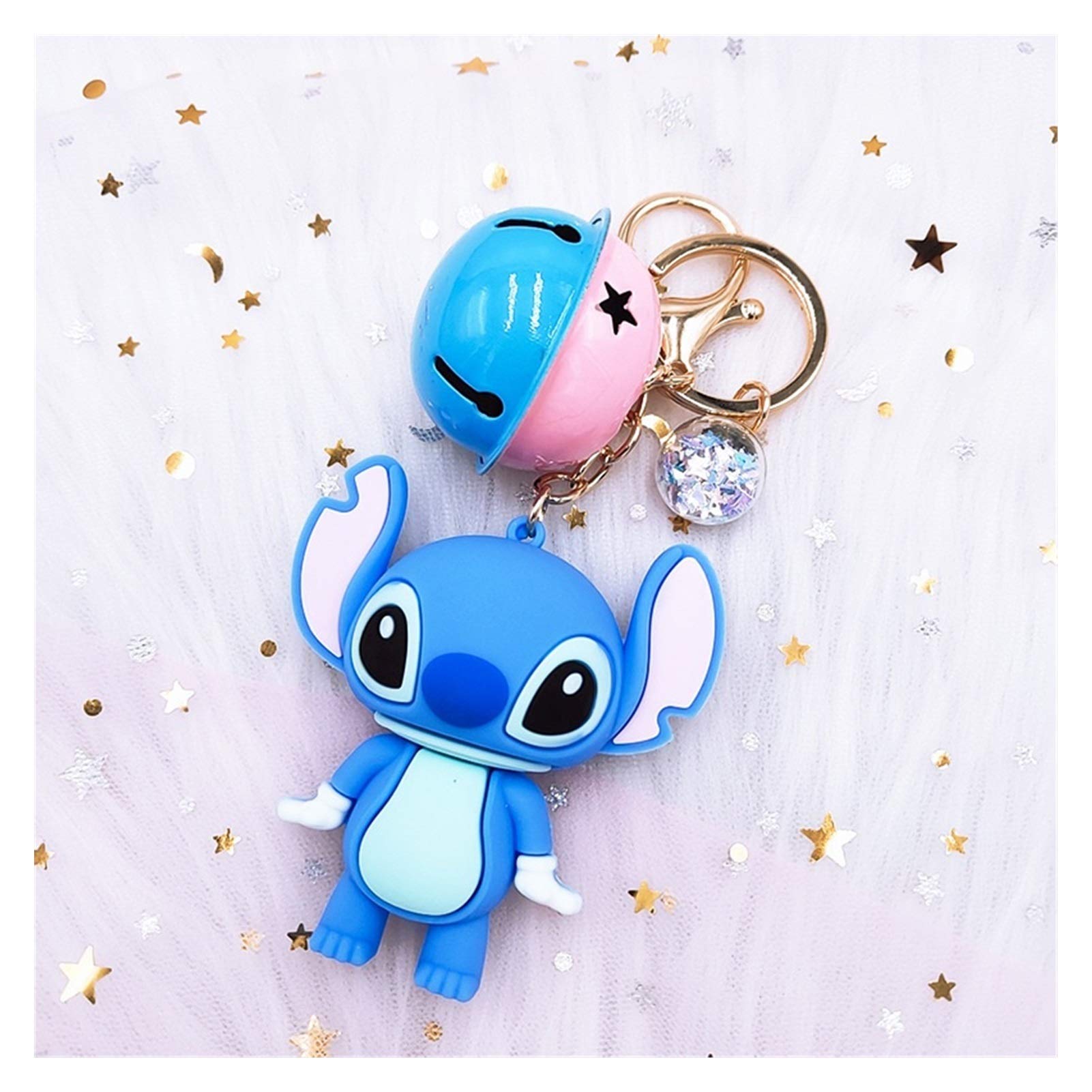 Keychain Cartoon Winnie Bear Keychain Lanyard Cute Mickey Stitch Doll Keychains For Women Bag Charm Pendant Car Gift (Color : 2)