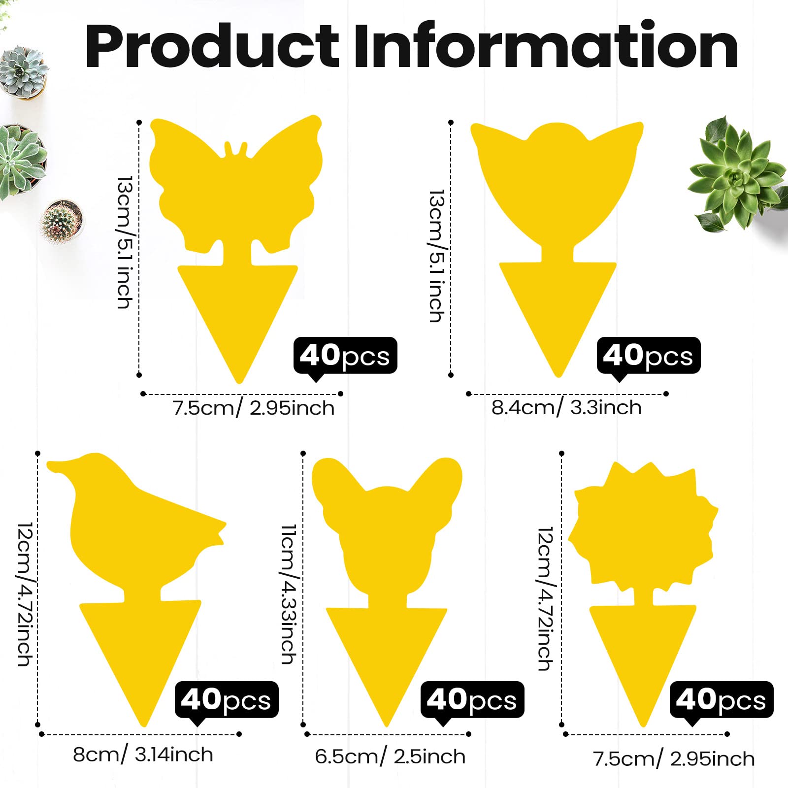 200 hojas de trampas adhesivas para moscas de la fruta para moscas de la fruta, trampa para mosquitos y moscas de la fruta, para interiores de casa, trampas adhesivas para mosquitos, hongos, mosquitos