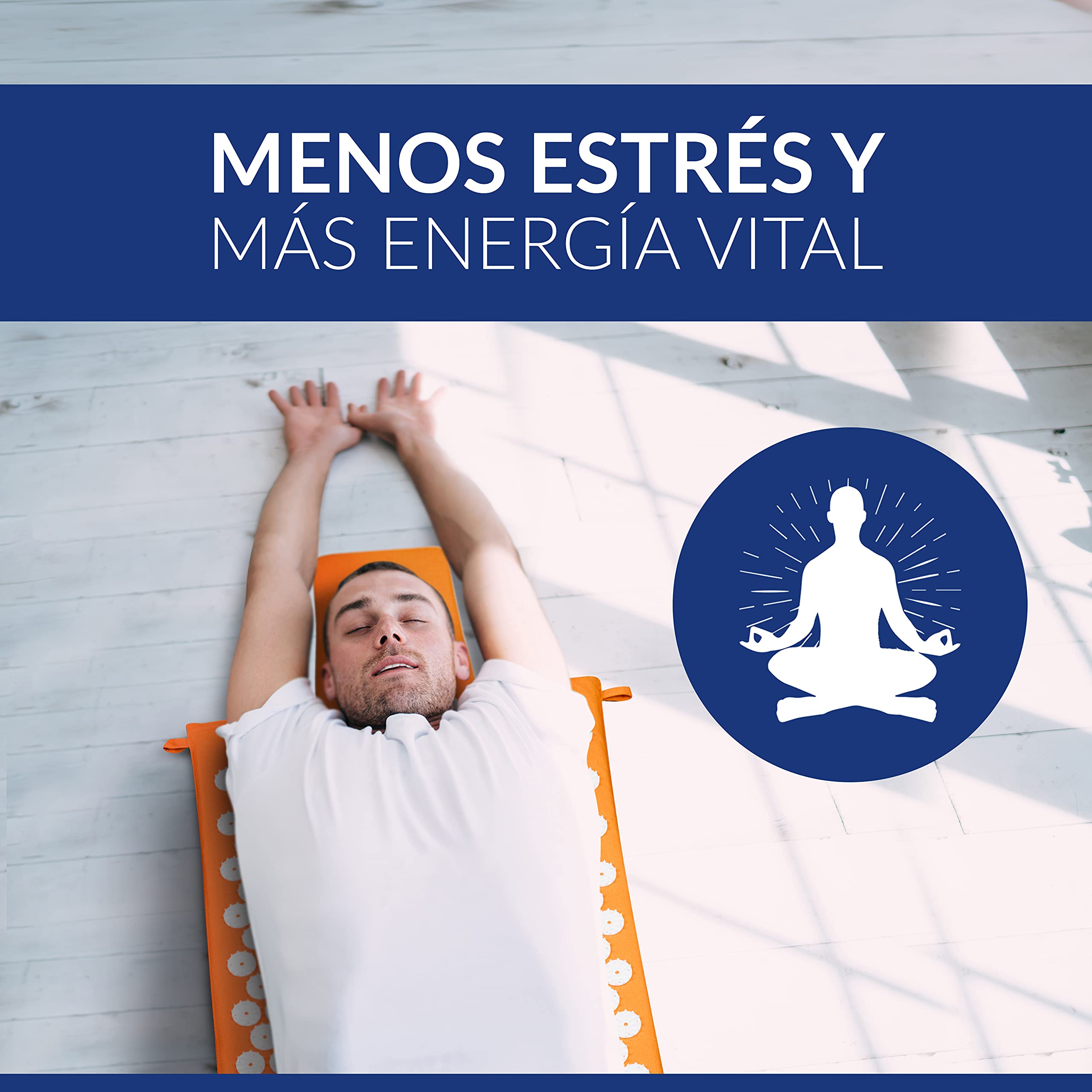 Wellax [El original] – Esterilla de acupresión con cojín – Relleno de 100% fibra de coco – Alivia la tensión y promueve la circulación sanguínea – Alfombrilla de masaje con cojín de acupresión