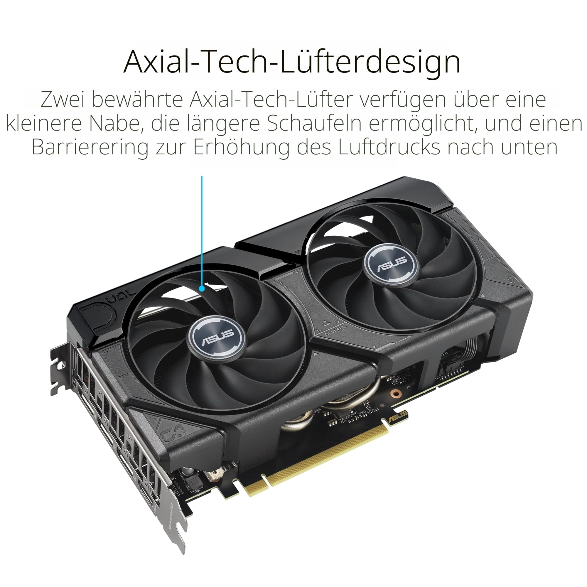 ASUS Dual GeForce RTX 4060 EVO OC Edition 8GB GDDR6 (PCIe 4.0, DLSS 3, HDMI 2.1a, DisplayPort 1.4a, Axial-Tech-Lüfterdesign, 0dB, BIOS, Auto-Extreme-Technologie)