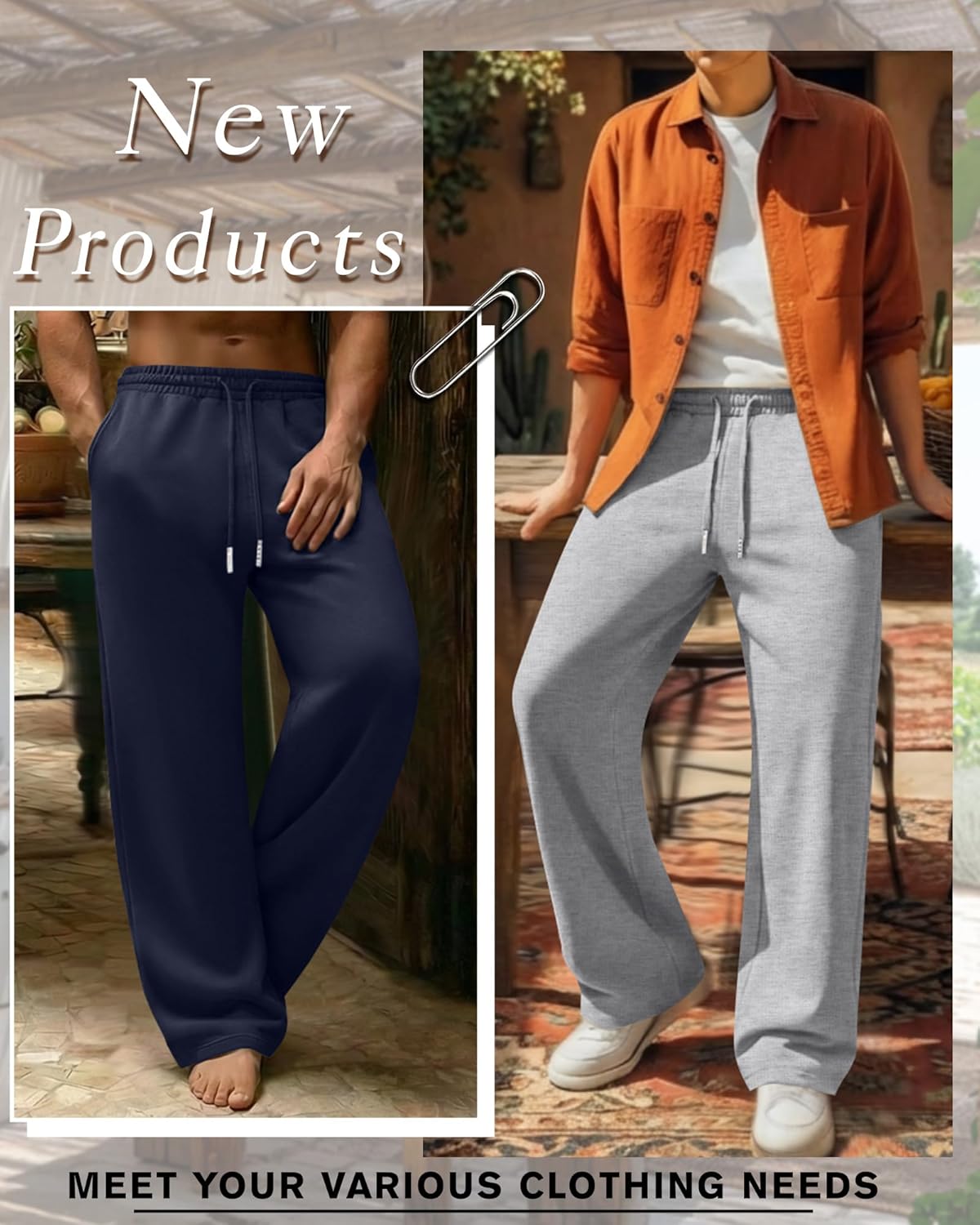 4 Pack Men's Big and Tall Sweatpant Thin Athletic Workout Jogger Open Bottom Baggy Drawstring Pants with Pockets - Image 6