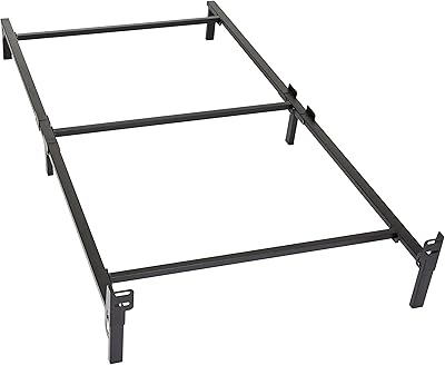 Amazon Basics Metal Bed Frame, 6-Leg Base for Box Spring and Mattress, Twin, Tool-Free Easy Assembly, Black, 74.5" L x 38....