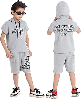 طقم أولادي صيفي – تيشيرت قطن 100% + شورت بخامة ملتون خفيفة | تصميم برسمة عصرية مثالية للخروج والبيت في الصيف code 701 (رمادي, 10years)